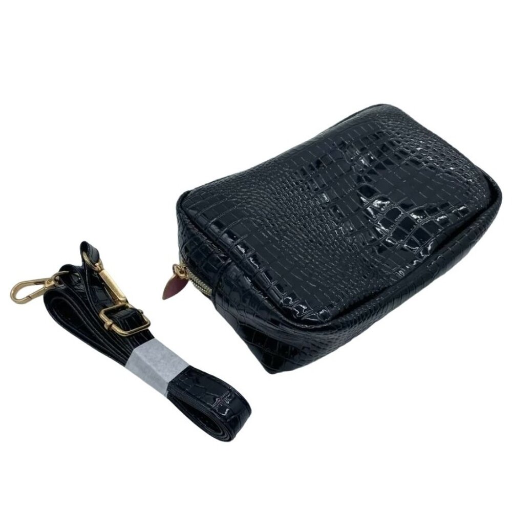 Addison Rae x Ipsy Clutch Black Croc Purse Bag Crossbody
